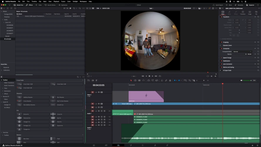 Apple Immersive Video edit in Davinci Resolve Studio